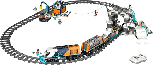 LEGO City 60470 Arktis-Polarexpress – Zug mit Schneepflug, 22 Gleisen, 6 Figuren & Fernsteuerung