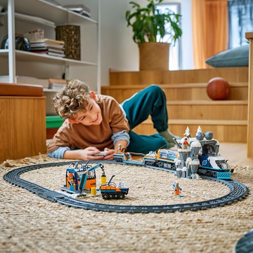 LEGO City 60470 Arktis-Polarexpress – Zug mit Schneepflug, 22 Gleisen, 6 Figuren & Fernsteuerung