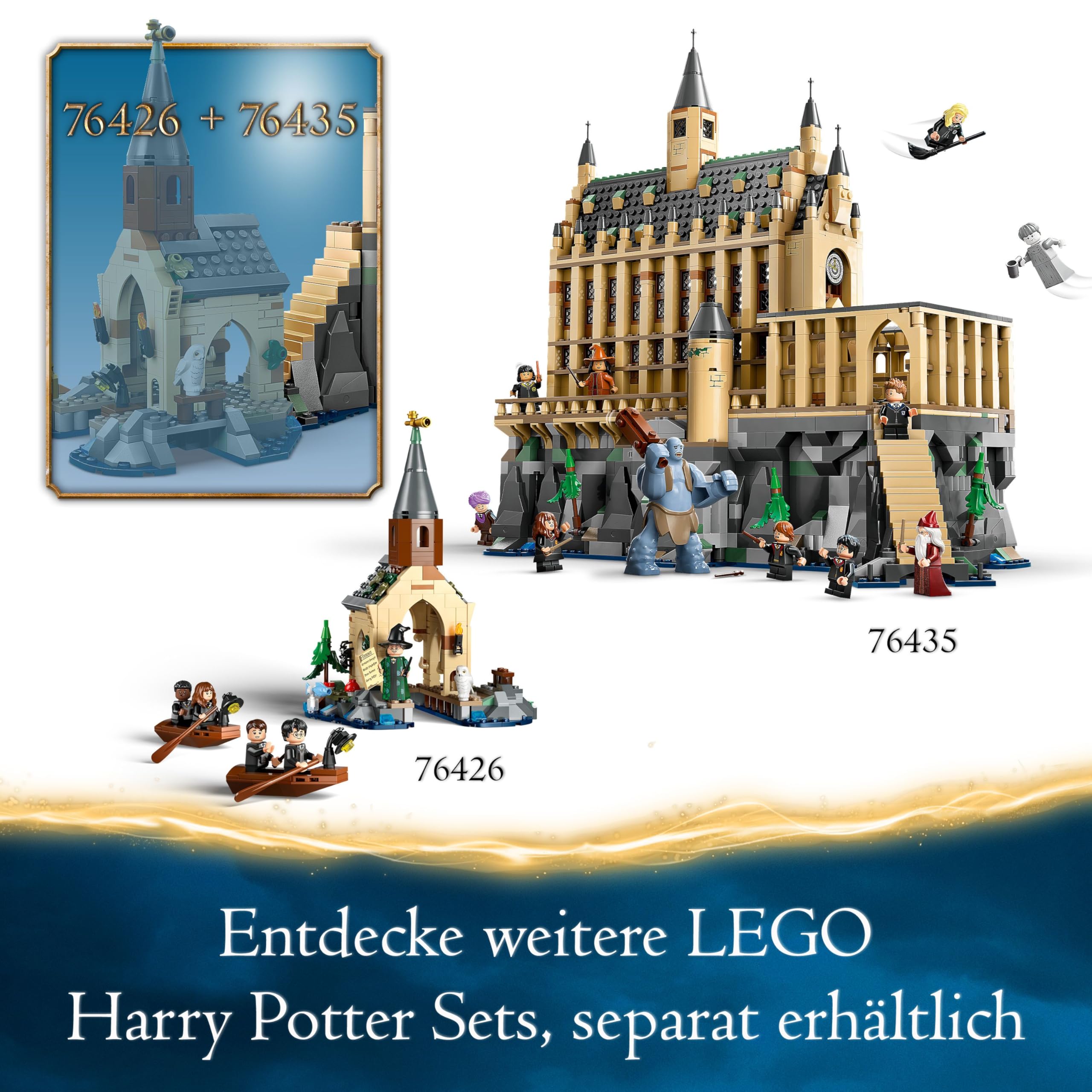 LEGO Harry Potter 76435 Schloss Hogwarts – Sammlerset mit 11 Minifiguren & Großer Halle
