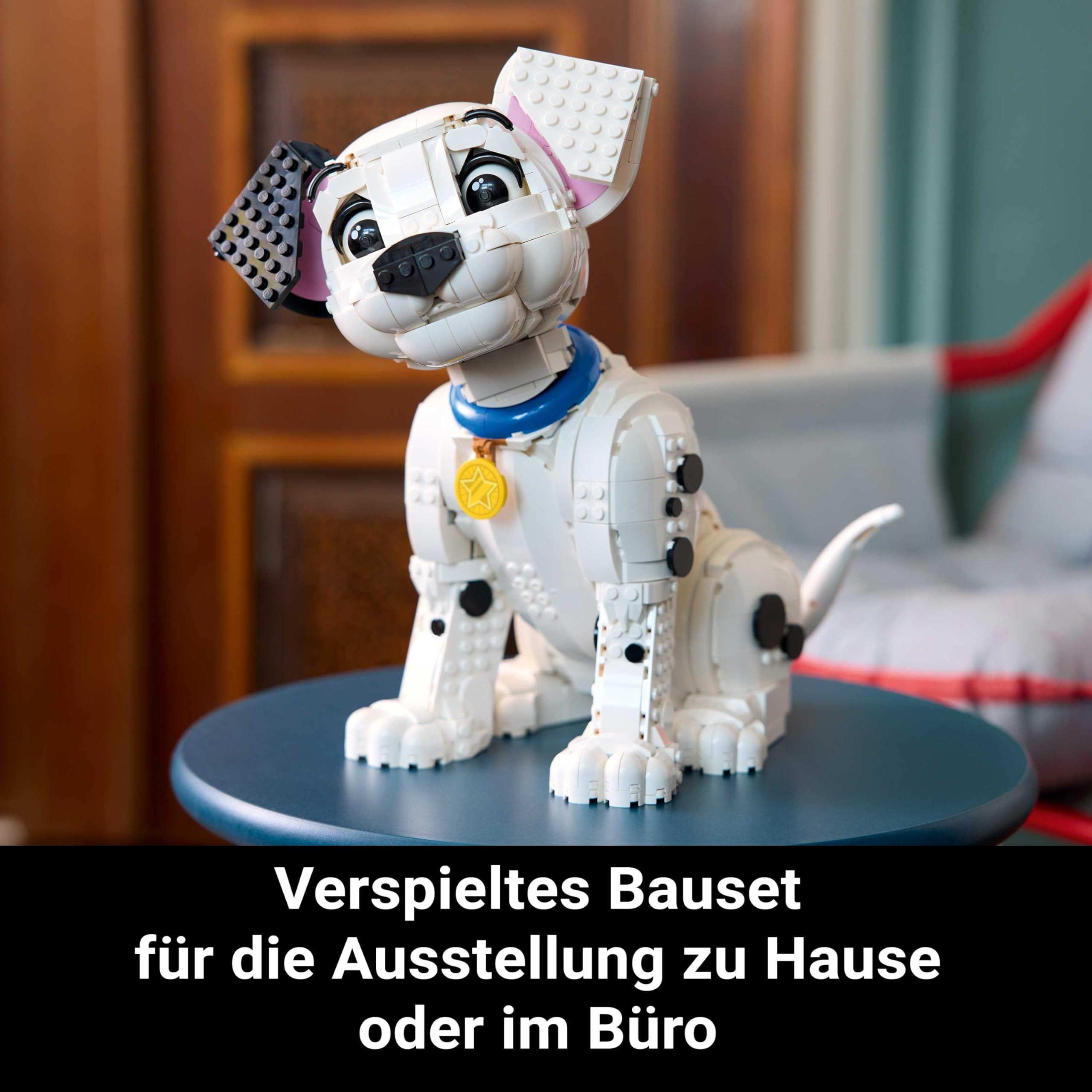LEGO Disney 43269 Welpe aus 101 Dalmatiner – Bauset mit 6 Hunden, beweglich, DIY Heim-Deko & Geschenkidee