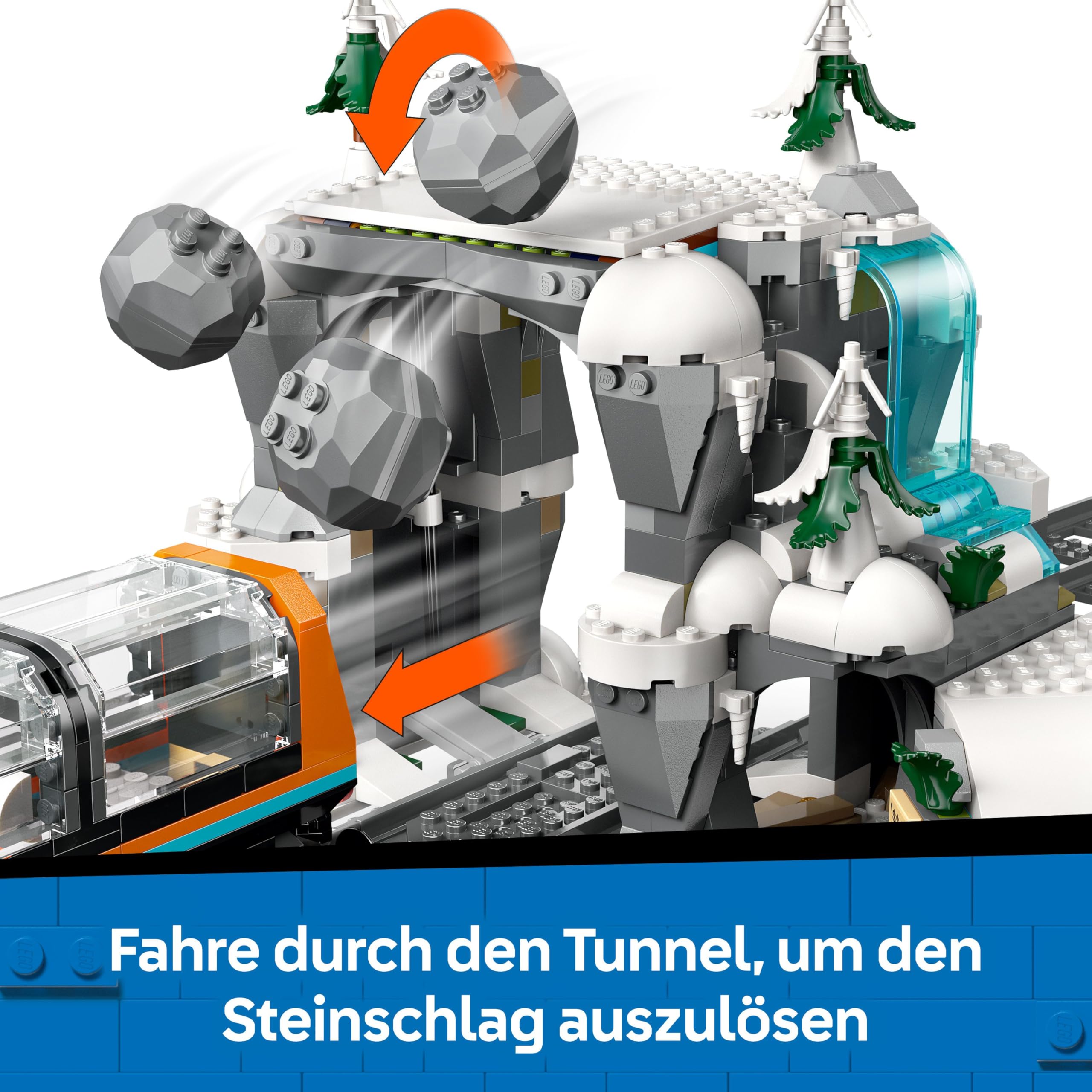 LEGO City 60470 Arktis-Polarexpress – Zug mit Schneepflug, 22 Gleisen, 6 Figuren & Fernsteuerung