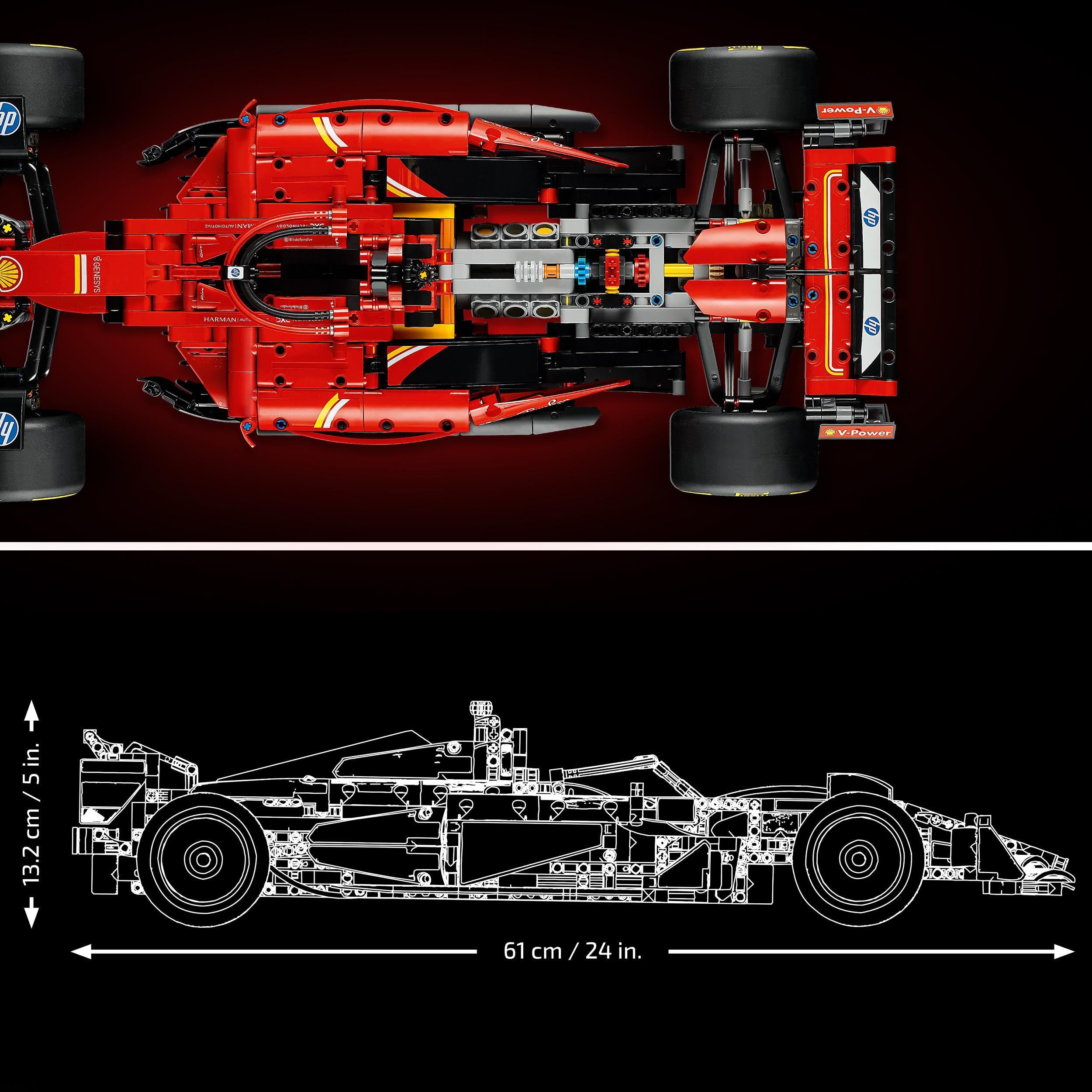 LEGO Technic 42207 Ferrari SF-24 F1 Rennwagen – Modellauto im Maßstab 1:8 mit V6-Motor & Lenkung
