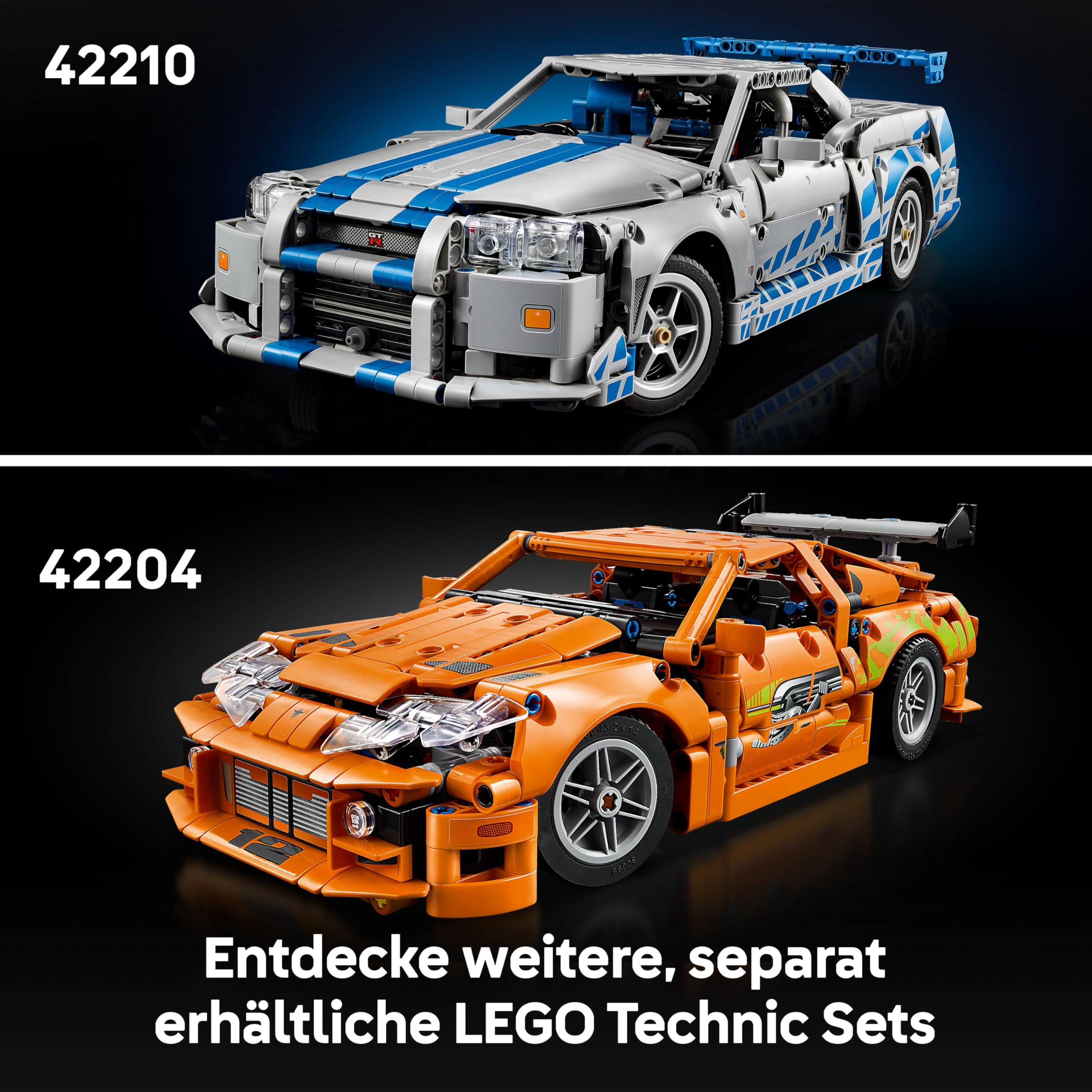 LEGO Technic 42210 Nissan Skyline GT-R R34 – 2 Fast 2 Furious Auto, Bauset mit Driftfunktion & Motor