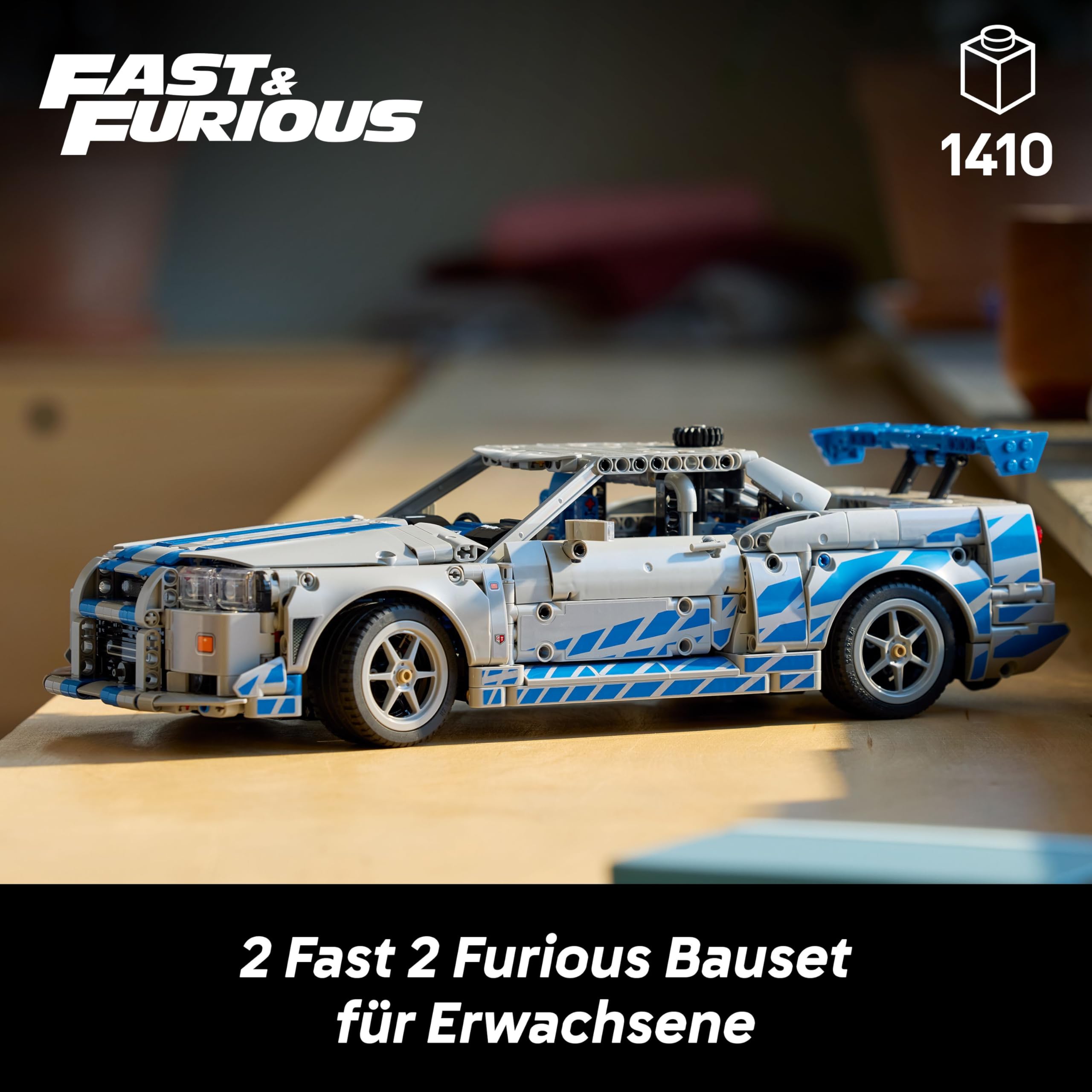 LEGO Technic 42210 Nissan Skyline GT-R R34 – 2 Fast 2 Furious Auto, Bauset mit Driftfunktion & Motor