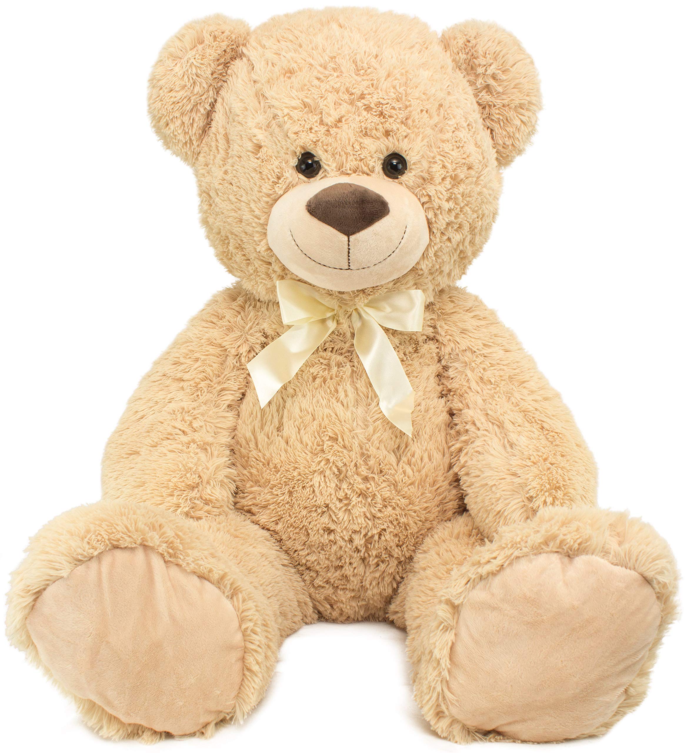BRUBAKER XXL Teddybär 100 cm groß - Beige - Stofftier Plüschtier Kuscheltier