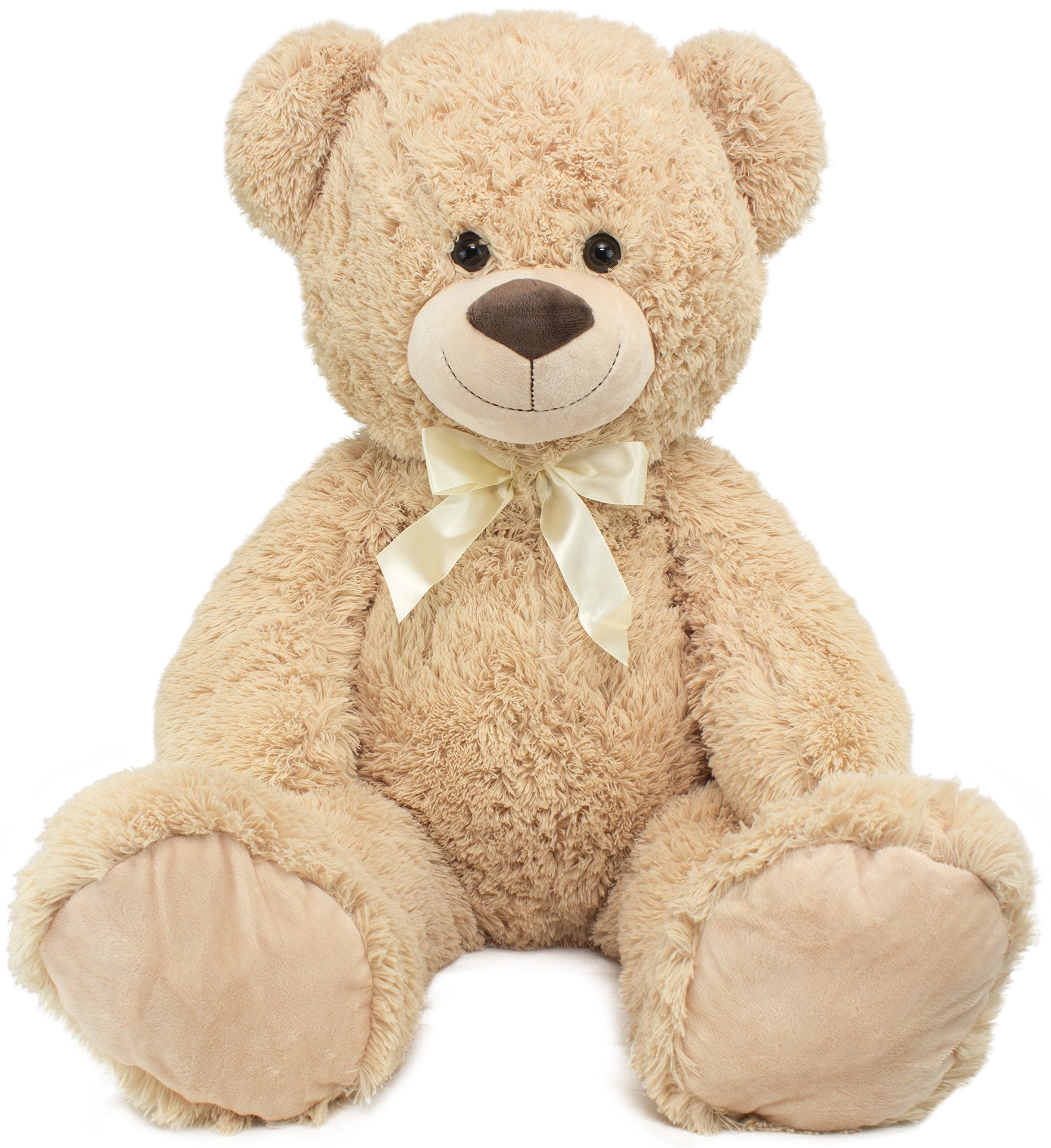 BRUBAKER XXL Teddybär 100 cm groß - Beige - Stofftier Plüschtier Kuscheltier