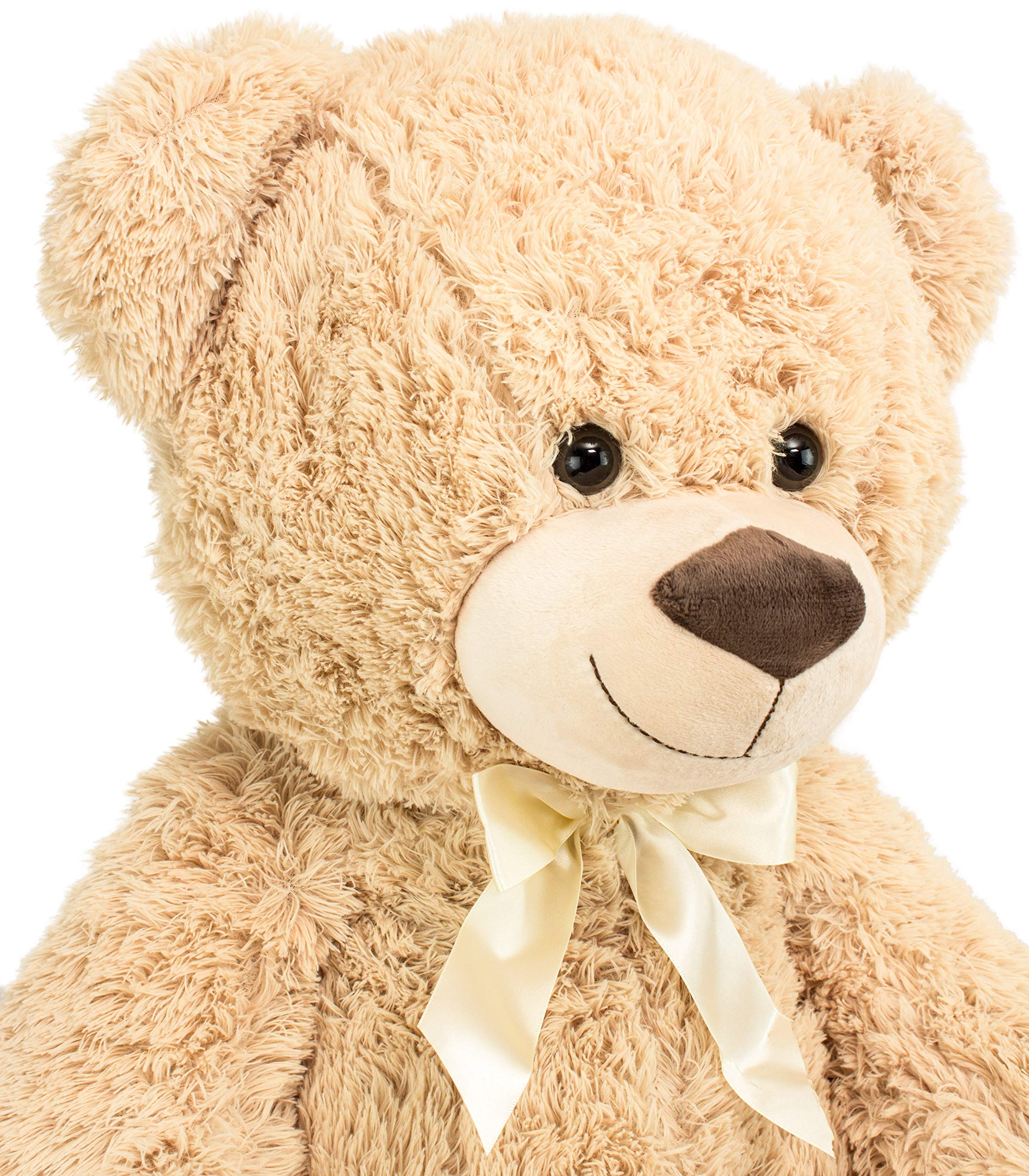 BRUBAKER XXL Teddybär 100 cm groß - Beige - Stofftier Plüschtier Kuscheltier