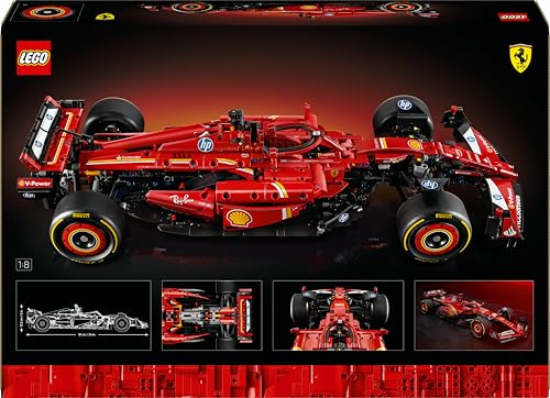 LEGO Technic 42207 Ferrari SF-24 F1 Rennwagen – Modellauto im Maßstab 1:8 mit V6-Motor & Lenkung