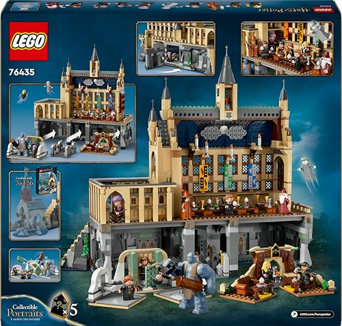 LEGO Harry Potter 76435 Schloss Hogwarts – Sammlerset mit 11 Minifiguren & Großer Halle