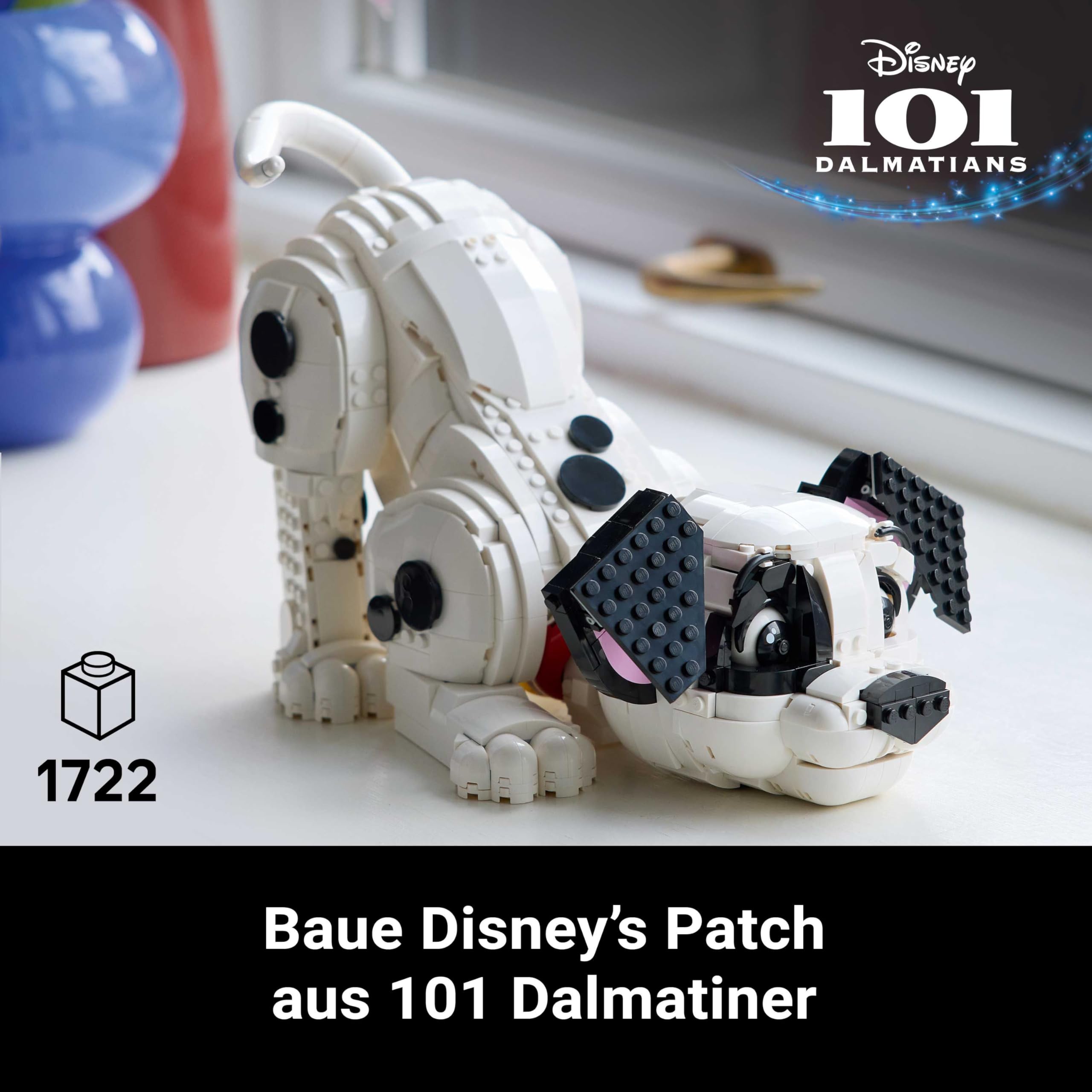 LEGO Disney 43269 Welpe aus 101 Dalmatiner – Bauset mit 6 Hunden, beweglich, DIY Heim-Deko & Geschenkidee