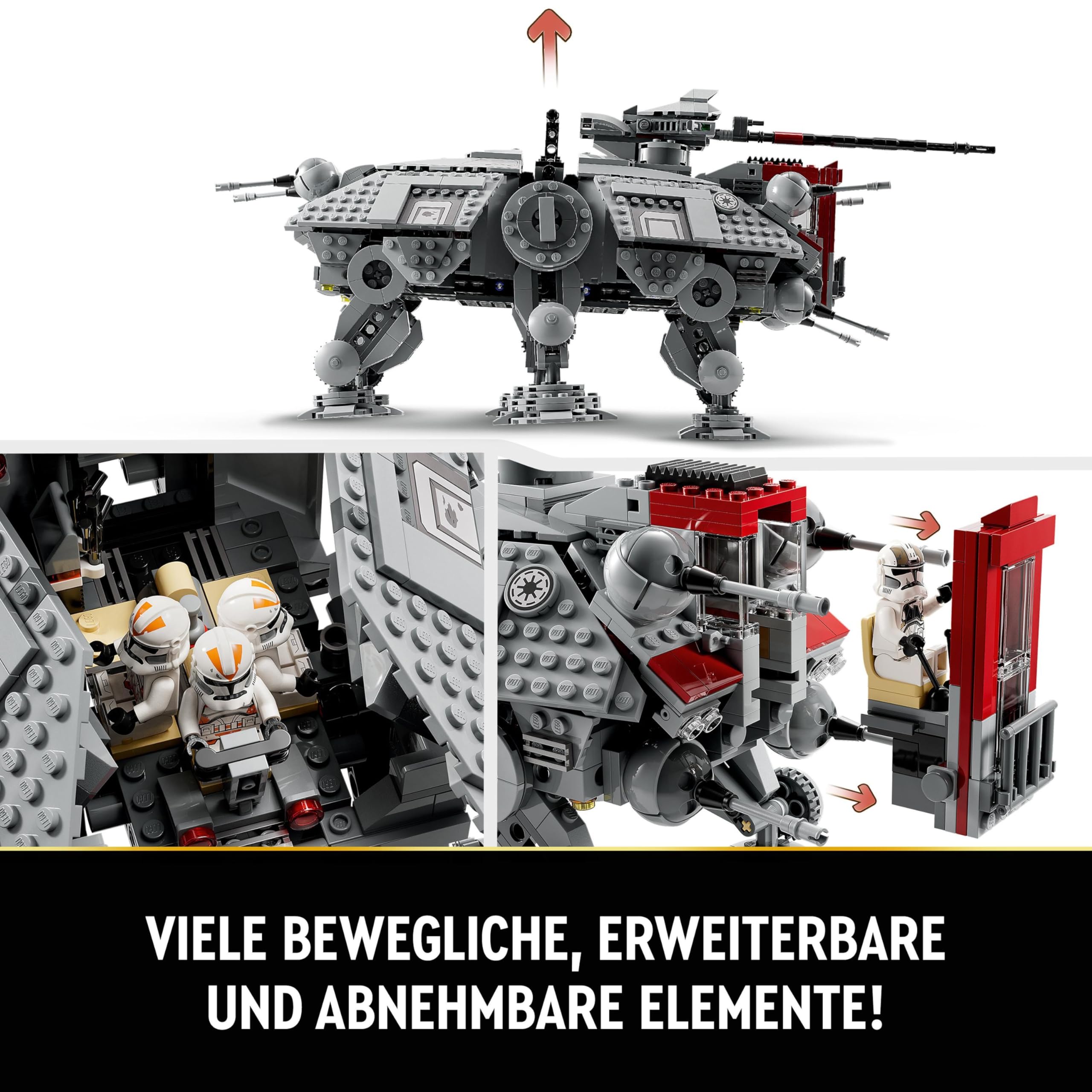 LEGO Star Wars 75337 AT-TE Walker – Spielzeug mit 3 Minifiguren, Geschenk für Jungen ab 9 Jahren