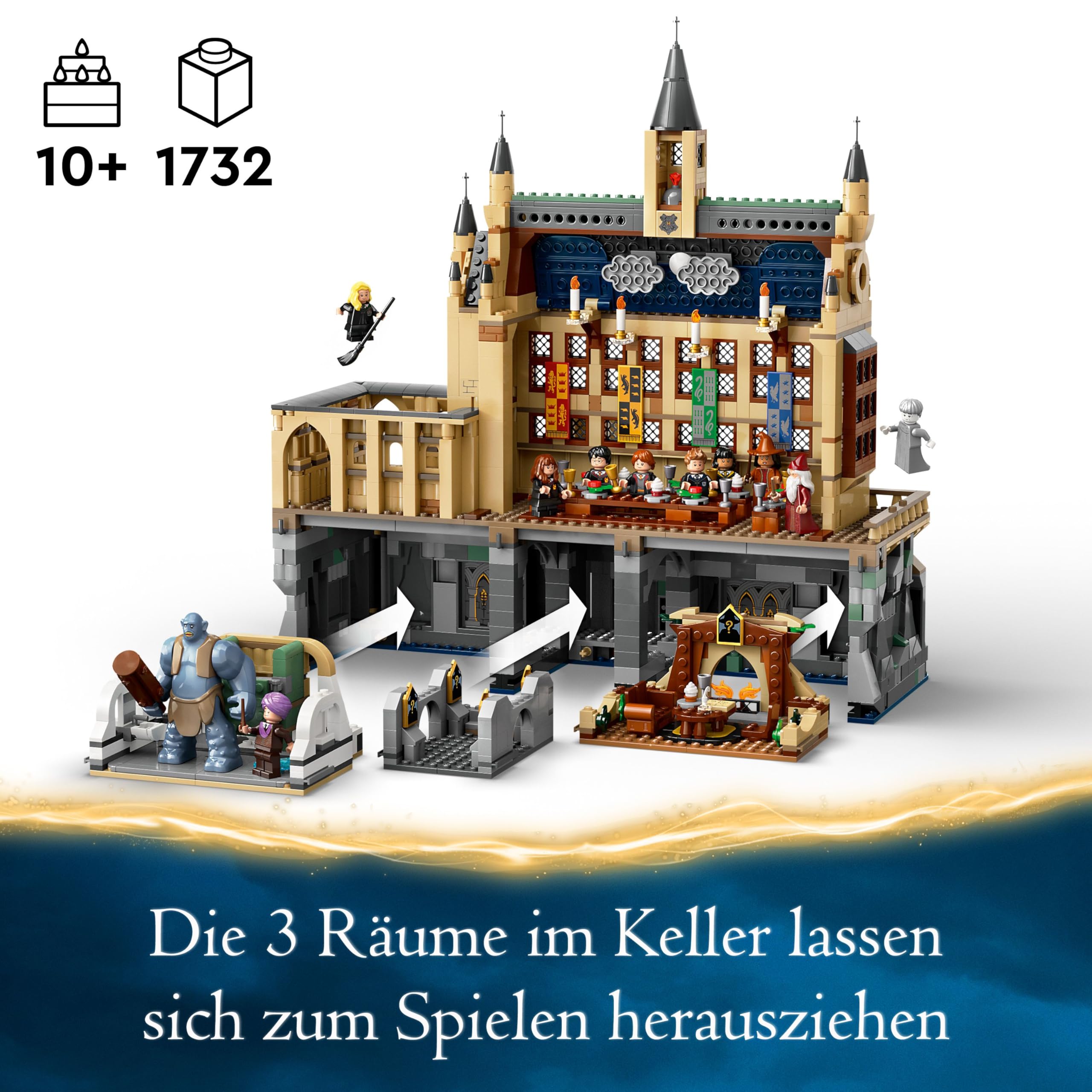 LEGO Harry Potter 76435 Schloss Hogwarts – Sammlerset mit 11 Minifiguren & Großer Halle
