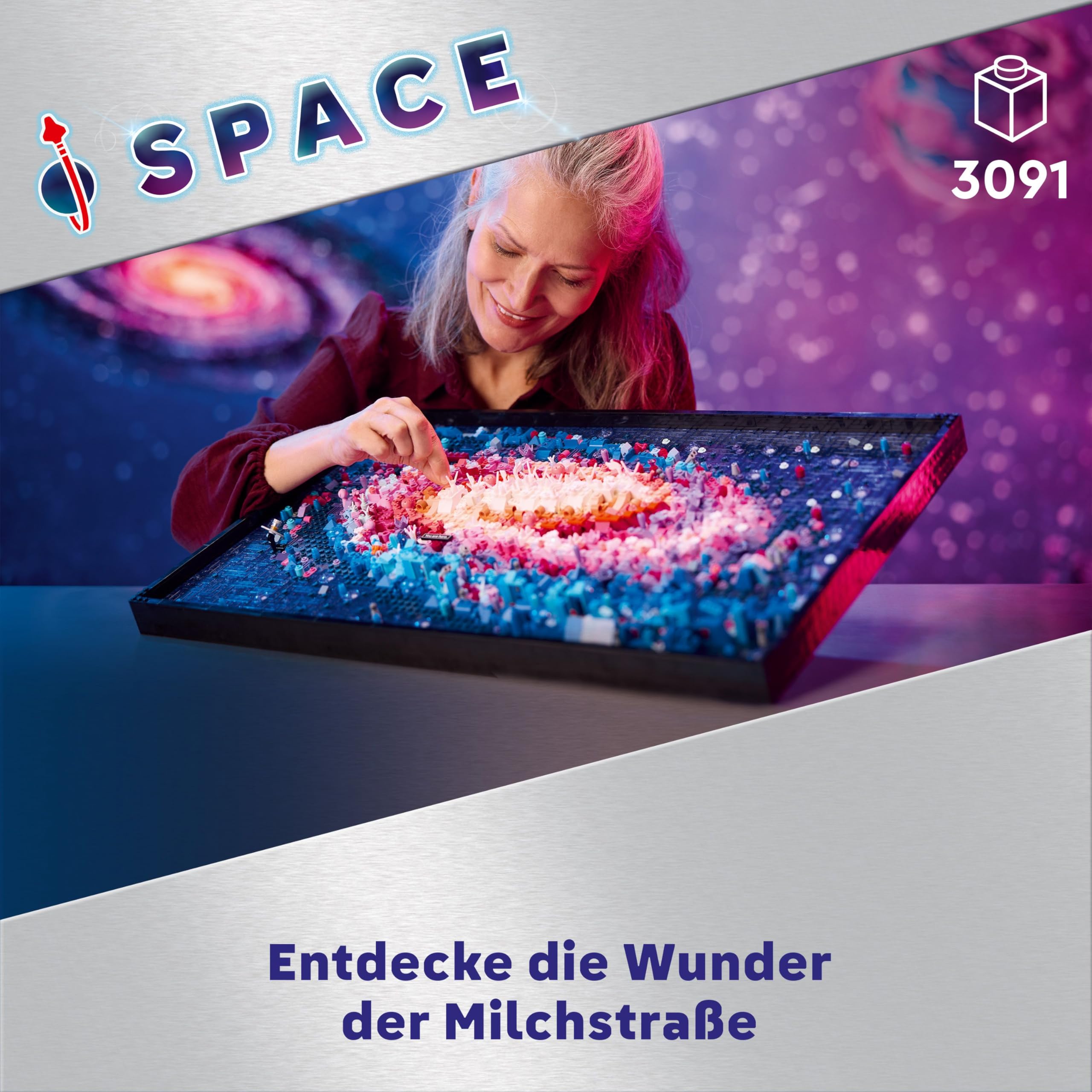 LEGO Art 31212 Milchstraßen-Galaxie – Wanddeko & Bauset für Erwachsene, kreative Astronomie-Wandkunst
