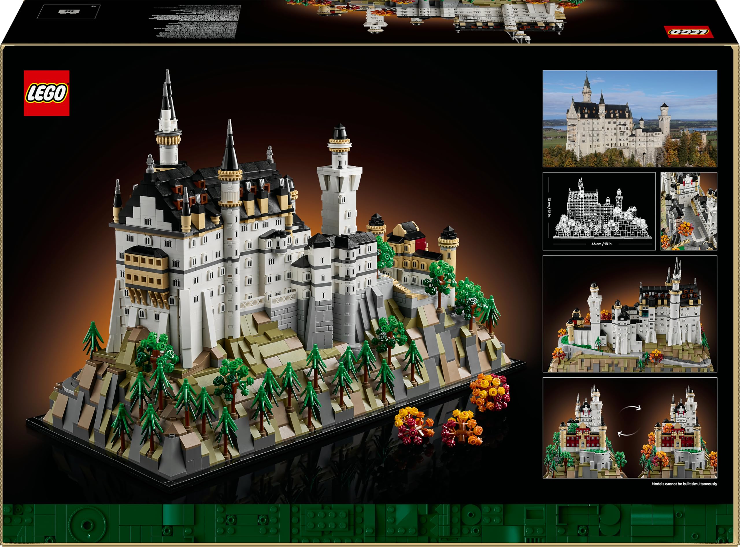 LEGO Architecture 21063 Schloss Neuschwanstein – Kreatives Bastelset & Deko-Modell für Erwachsene