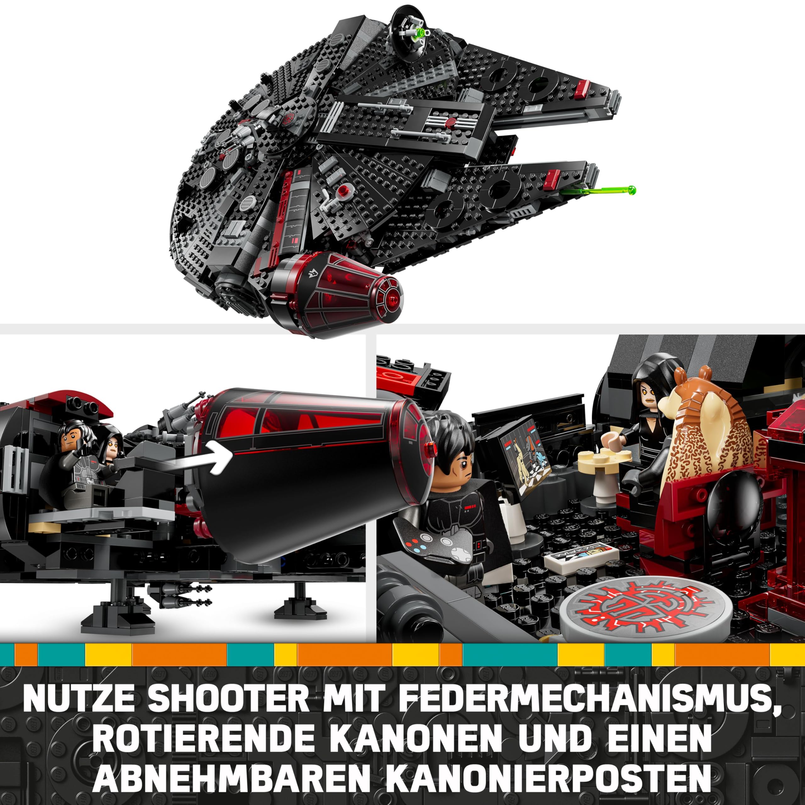LEGO Star Wars 75389 Der Dunkle Falke – Spielzeug mit Shootern & 6 Minifiguren, Geschenk für Kinder & Erwachsene